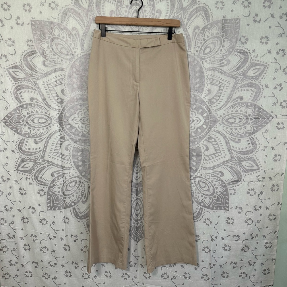 Euc $104 United Colors of Benetton Dress Work Pants Wide Flare Y2K Khaki 44 / 28